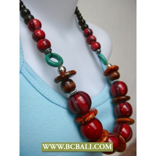 Coloring Wooden Beaded Necklace Handmade